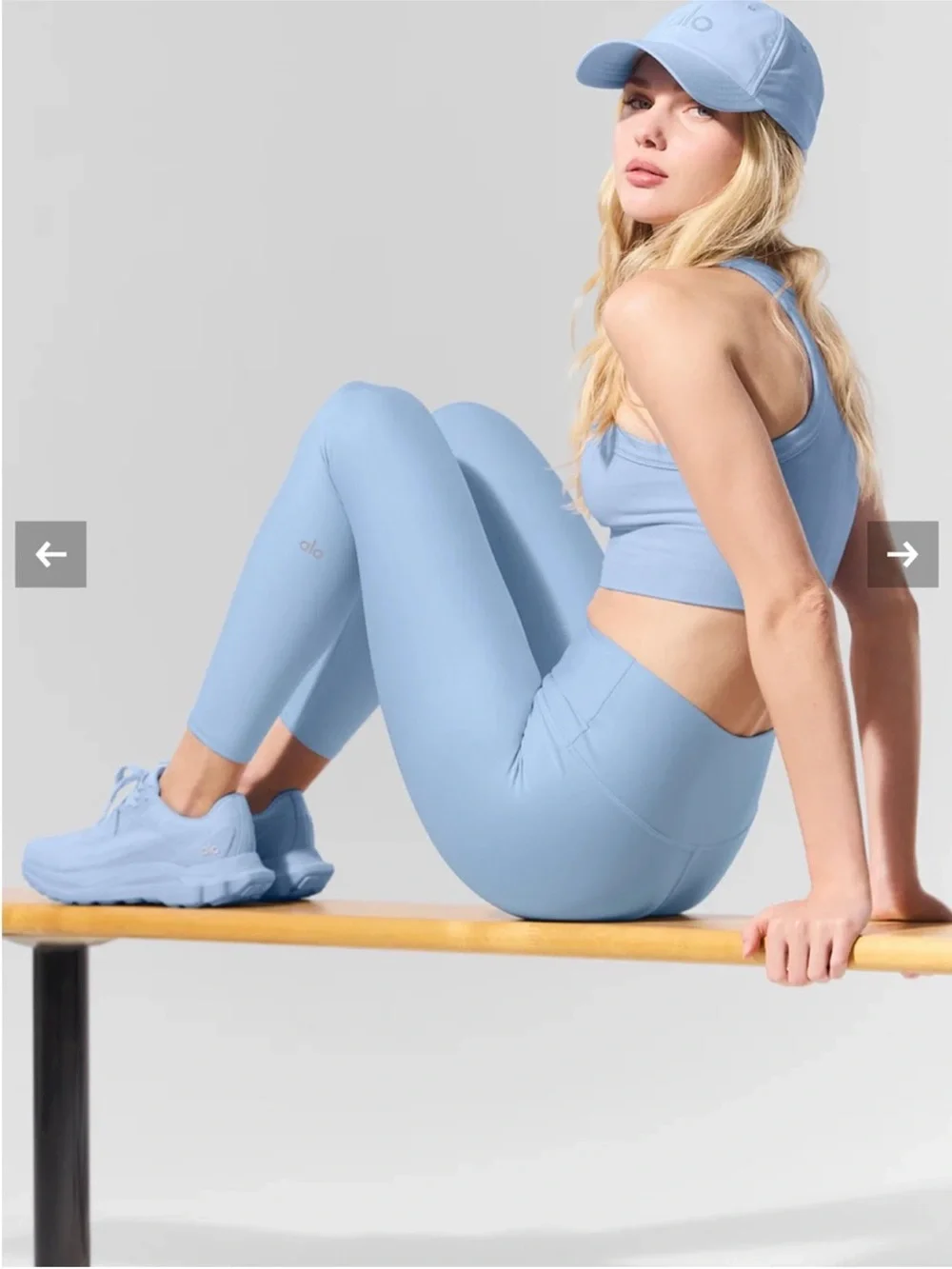 Alo Yoga Airlift High Rise Leggings Seashell Blue 7/8 Sz S 4-6 W51314R